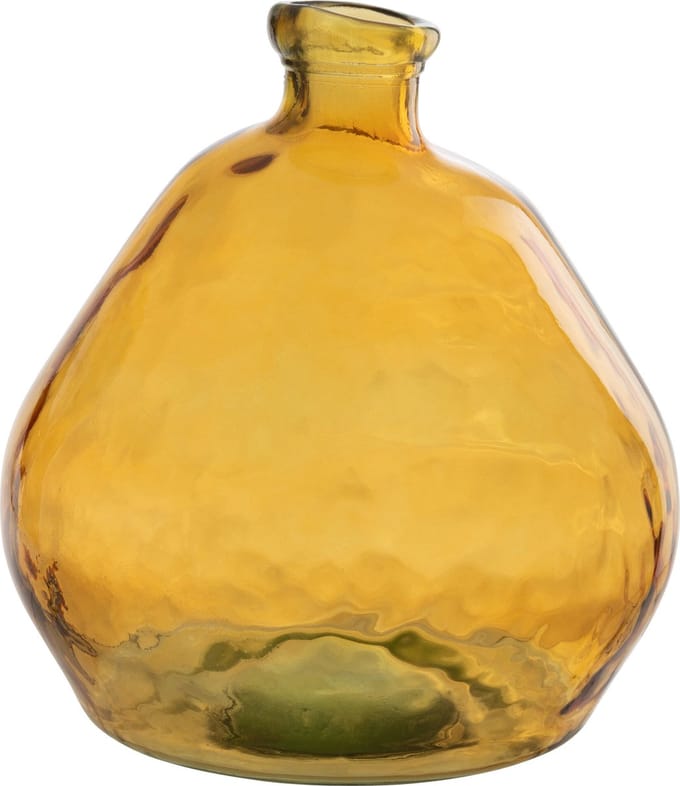 J-Line vaas Laura - glas - oker - large - Ø 45 cm