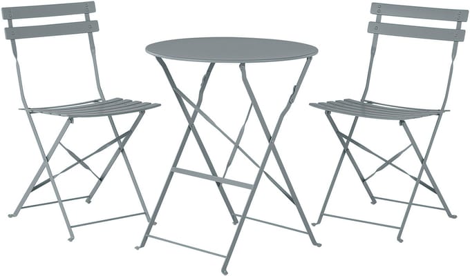 FIORI - Bistroset voor 2 - Grijs - Staal