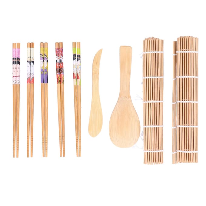 Sushi Maak Set Bamboe Rolmat Eetstokjes Sushi Maker Set Cadeau voor Beginners beige