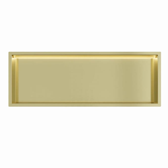 Mat goud RVS Inbouwnis 30x90x7cm met RGB verlichting