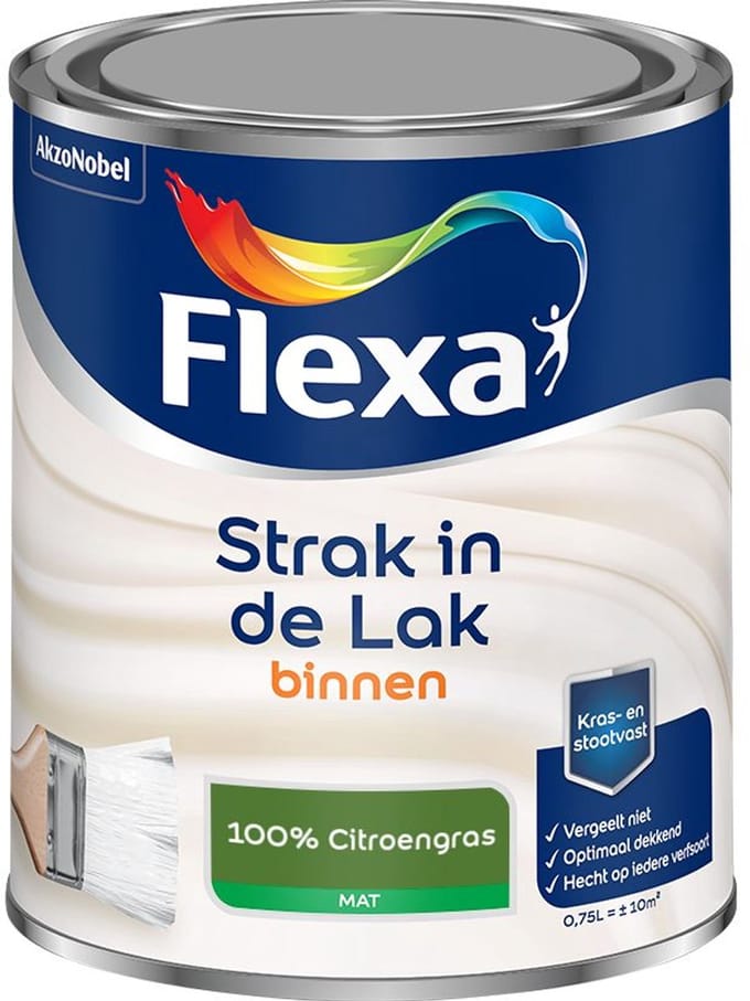 Flexa - Strak In De Lak Binnenlak Mat - 100% Citroengras - Mengverf - 750 Ml