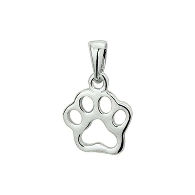 hanger hondenpoot zilver gerhodineerd