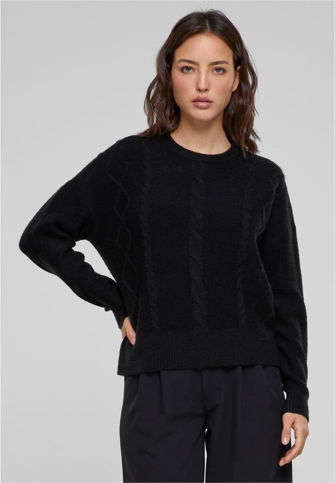 Urban Classics - Cabel Knit Sweater/trui - XL - Zwart