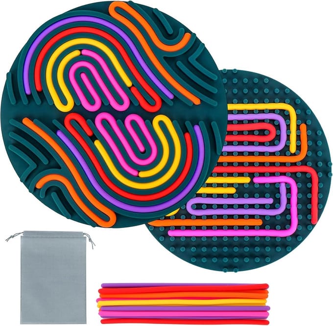 Activiteiten Speelgoed - Sensorisch Bord - Kind Ontspannen - Dubbelzijdig - 18.5 x 18.5 cm - Multi-color