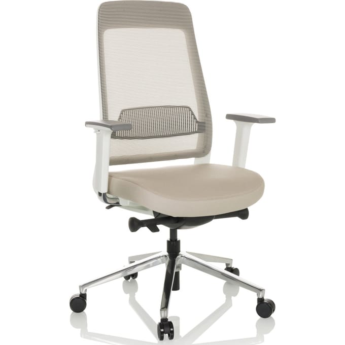 Bureaustoel CHIARO T2 WHITE netstof / stof blauw / grijs hjh OFFICE
