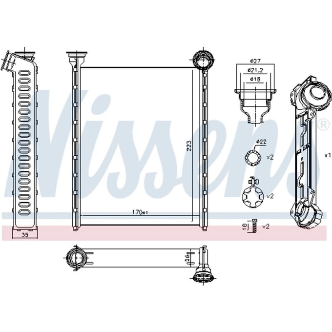 Warmtewisselaar, interieur verwarming NISSENS 71162