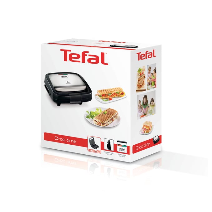 Tefal Croc Time SM193D - Tosti-apparaat - Anti-aanbaklaag - 700W - RVS