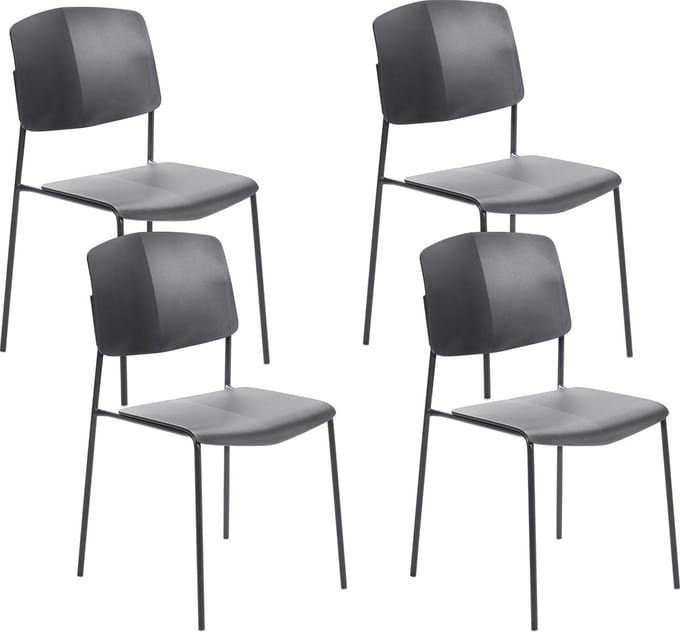 ASTORIA - Eetkamerstoel set van 4 - Zwart - Plastic