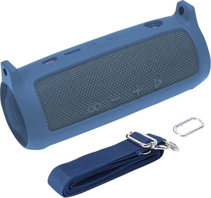 Siliconen Case voor Draagbare Bluetooth-luidspreker met Karabijnhaak en Schouderriem