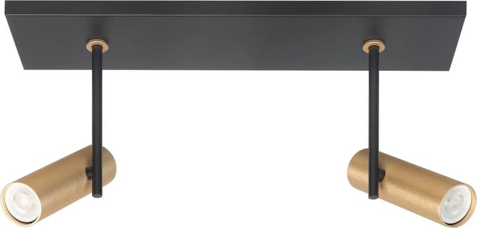 Spot Trend 2 lichts L 40 cm incl mini GU10 zwart goud