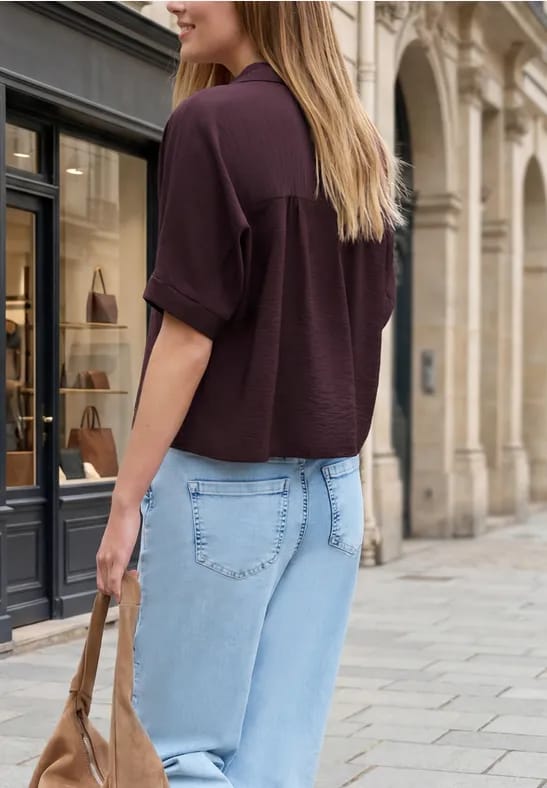 Dolman overhemdblouse met knoopsluiting