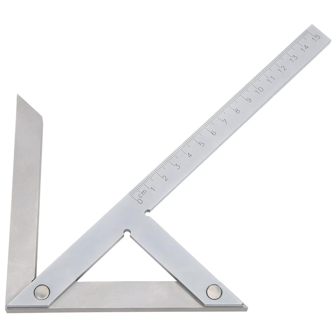 Rapporteur d'angle central de haute précision Acier inoxydable 45 90 degrés Règle d'angle Marquage white