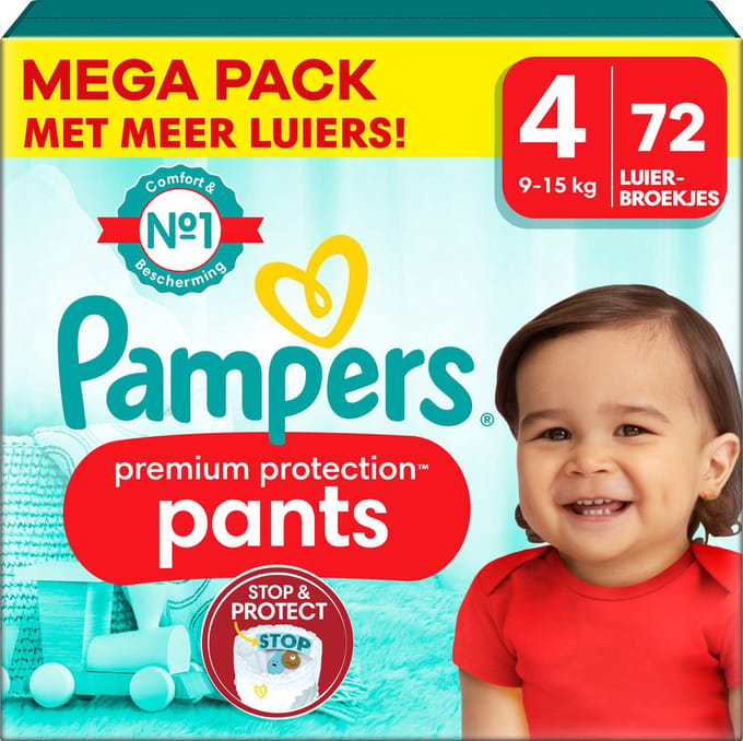 Pampers - Premium Protection Pants - Maat 4 - Mega Pack - 72 stuks - 9/15 KG