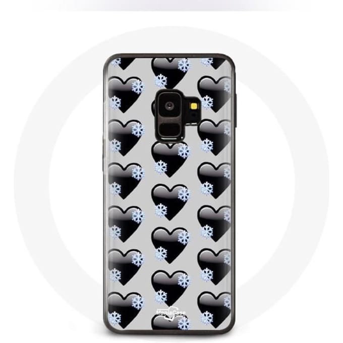 Coque pour Samsung Galaxy S9 plus Fond de coeurs noirs