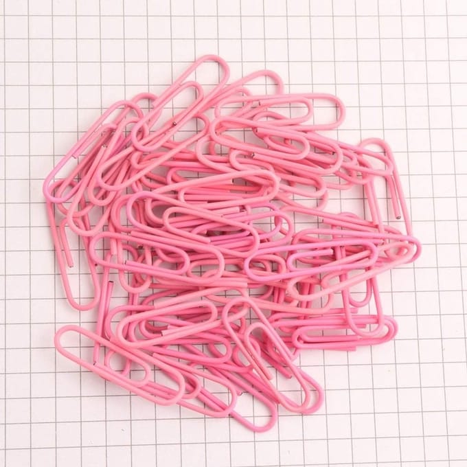 28mm Roze Paperclips - Set van 100 Stuks voor Kantoor, School en Creatieve Projecten