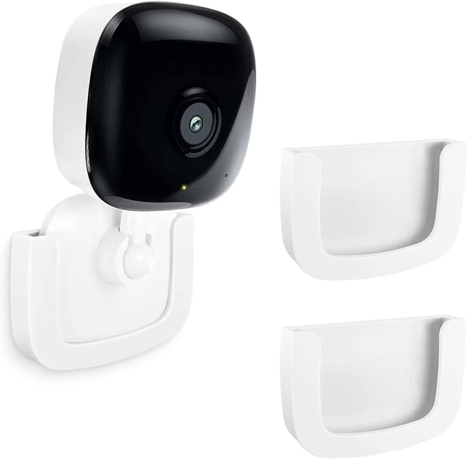 Camera Wandhouder - Bevestigingsset - Veilige Beveiliging - Zonder Boren - 2-Pack - Wit