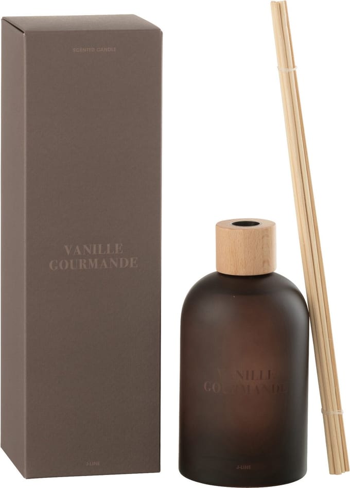 J-Line geurstokjes Accords Essentiels - Vanille Gourmande - bruin - 250 ml