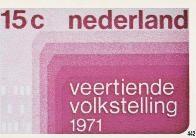 Briefkaart met afbeelding Veertiende Volkstelling 1971 postzegel