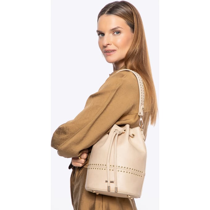Wittchen Damestas met trekkoorden, beige, eco-leer