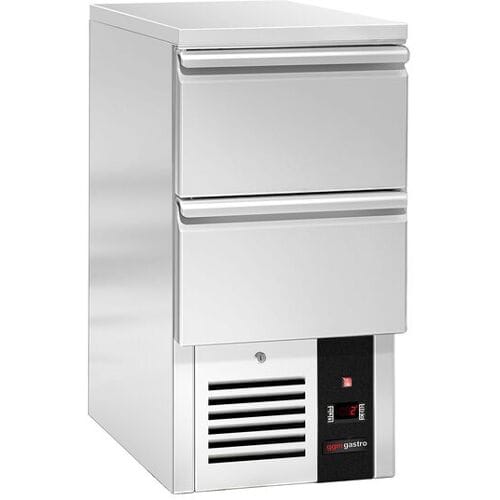 GGM Gastro Kühltisch PREMIUM - 450x700mm - 2 Schubladen Zilver