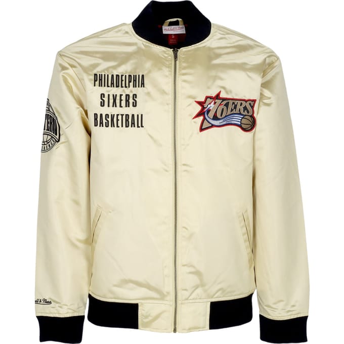 Bomberjack voor heren Nba Team Og 2.0 lichtgewicht satijnen jack Vintage logo Phi76e goud