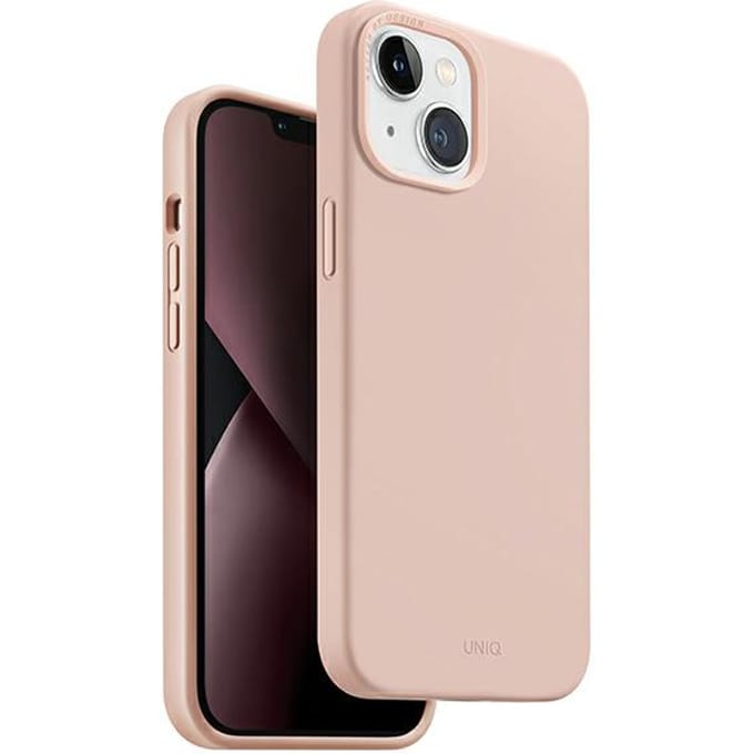 UNIQ Lino - Telefoonhoesje - iPhone 14 Plus - Blush Pink - Stijlvol Design