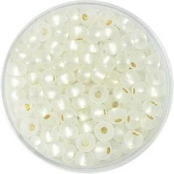 9550-054 Rocailles kristal mat zilverkern 4.5mm