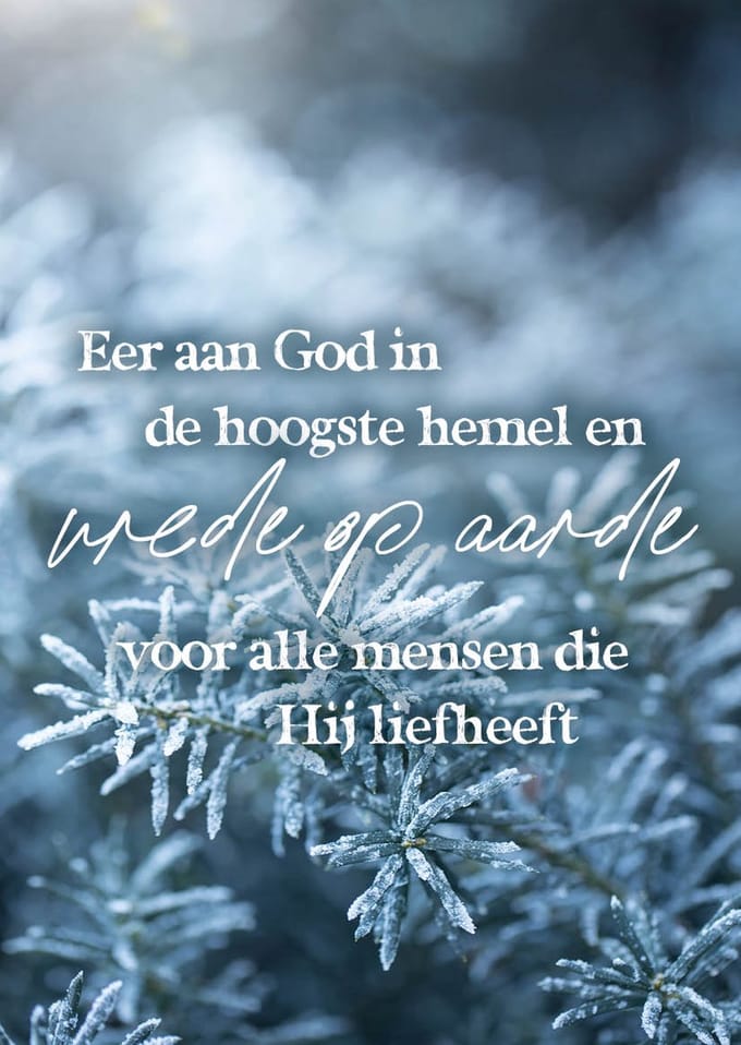 Kerstkaart 'Eer aan God' ' 12 stuks met envelop