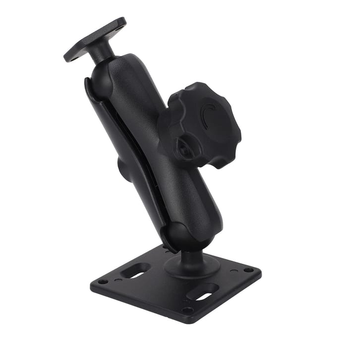 Support à Double Boule de 1,5 Pouce Antivol Bras à Double Douille en Alliage d'Aluminium avec Boule Taille C pour Tablette Sondeur black
