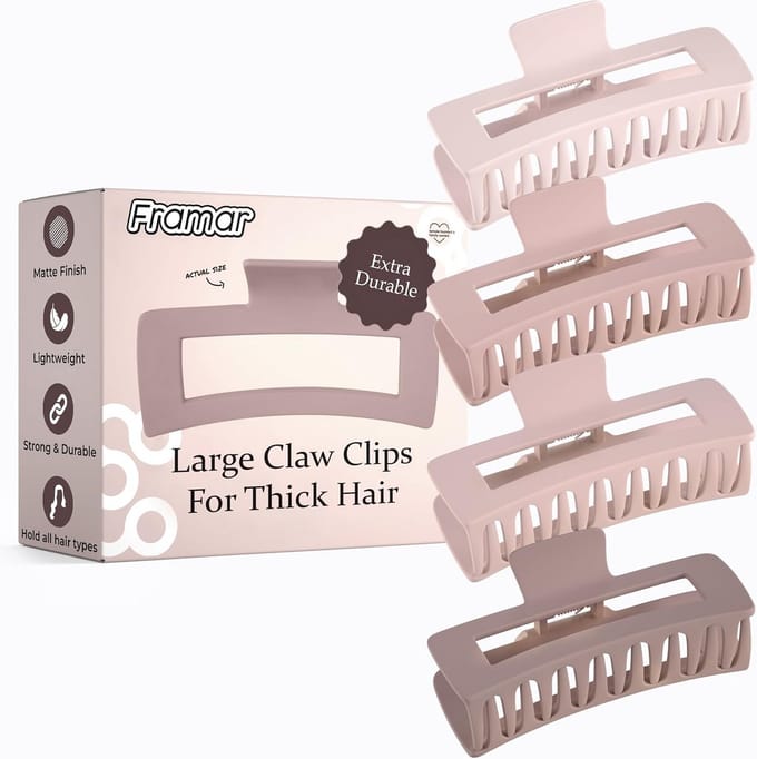 Extra Grote Matte Mattelip voor Dik en Krullend Haar - Set van 4