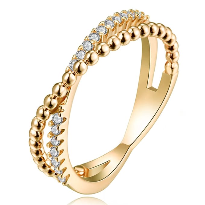 Dames Ring Verguld met Zirkonia-18mm