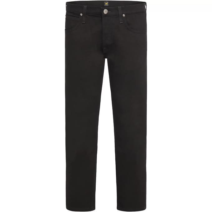 LEE DAREN ZIP FLY CLEAN BLACK REGULAR STRAIGHT JEANS-HEREN