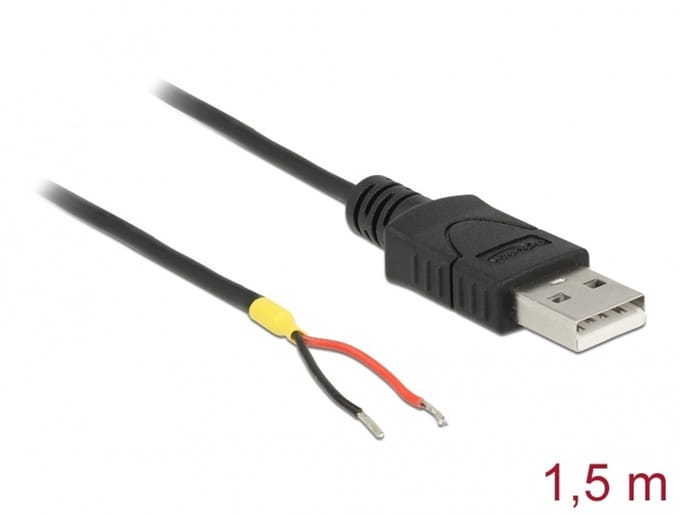 Delock 85664 USB-kabel USB 2.0 USB-A stekker, Open kabeleinde 1.50 m Zwart