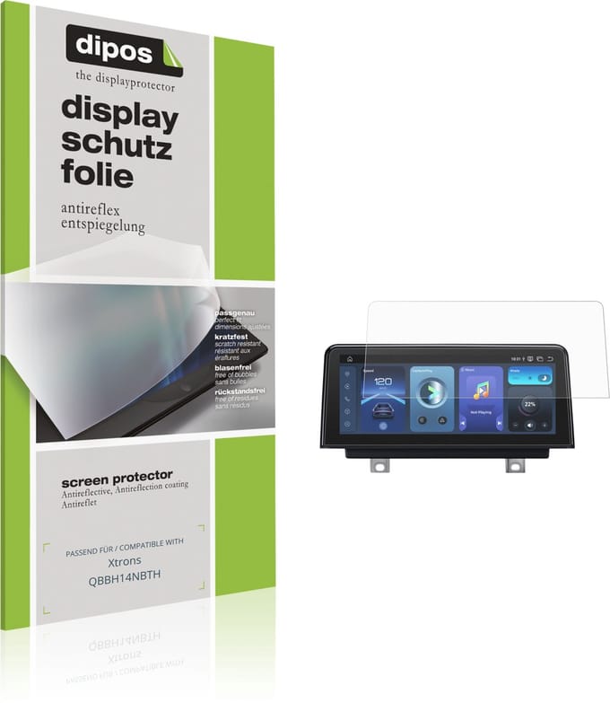 dipos – 2x Matte Beschermfolie geschikt voor Xtrons QBBH14NBTH | Krasbestendige & antireflecterende Screenprotector Ultra-Thin
