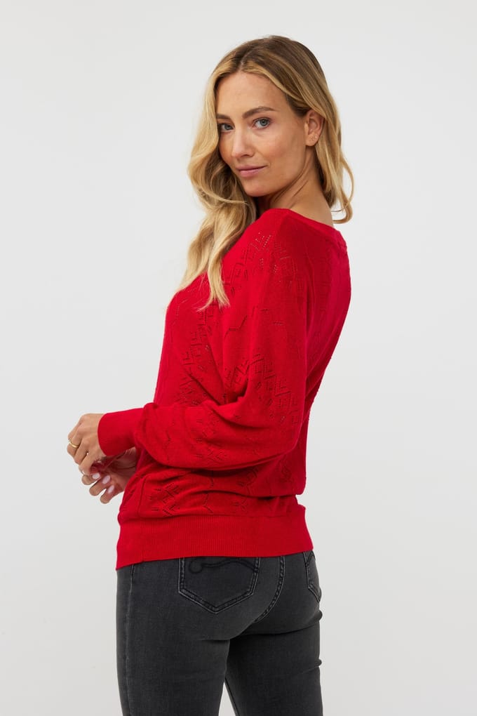 EsQualo Sweater Batwing Lurex Red Taglia: S | Maglioni a maglia Outlet | Donna | Rosso