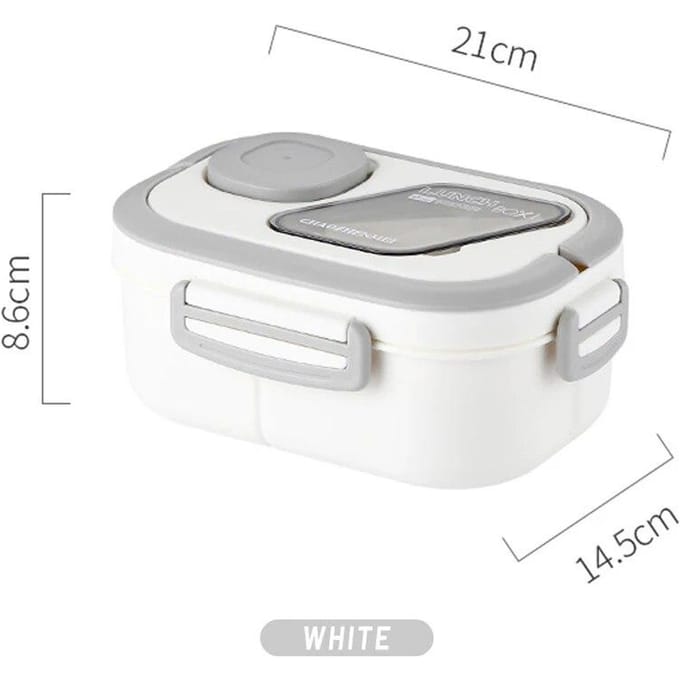Boîte à déjeuner Portable, compartiment en paille de blé, Bento avec poignée de transport, conteneurs de vaisselle réutilisables, conteneurs de repas et de collations blanc