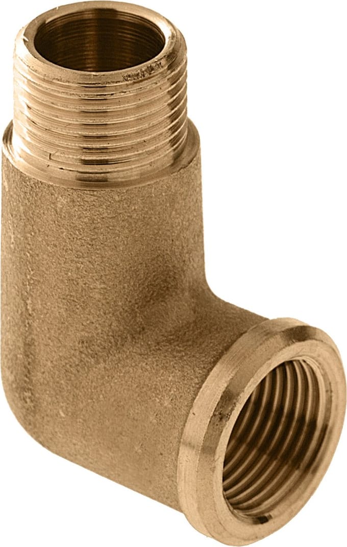 Bonfix messing knie - 1/2'' binnendraad x buitendraad