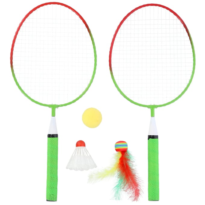 Badmintonset 2 rackets + shuttles + ballen kind NILS NRZ051