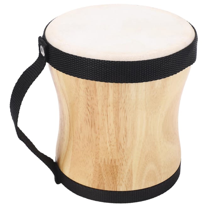 Handdrumstel Hout Schapenvacht Top Professioneel Percussie-instrument Trommel met Stok Zwart beige