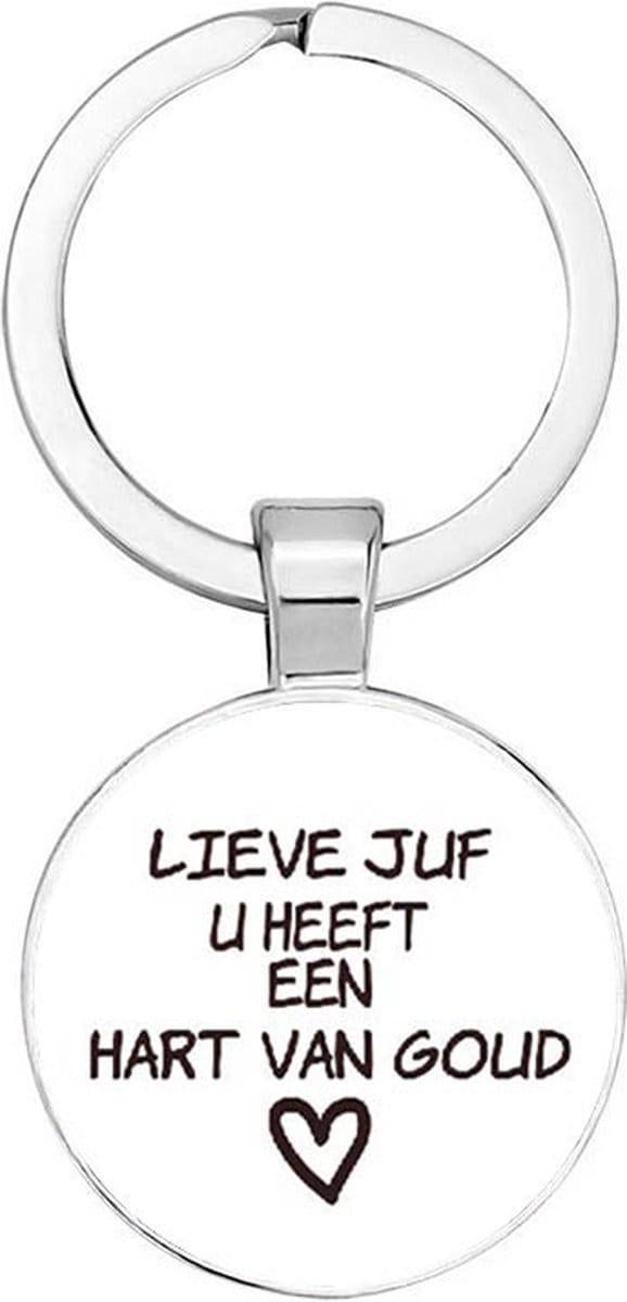 Akyol - lieve juf u heeft een hart van goud sleutelhanger- juf - school - docent - sleutelhanger - bedankt