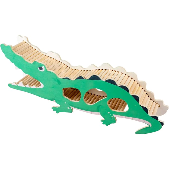 Duvoplus - Voerbak - Knaagdier - Knaagdieren Houten Speelhuis Schedel 24x8,5x16,5cm Meerkleurig - 1st