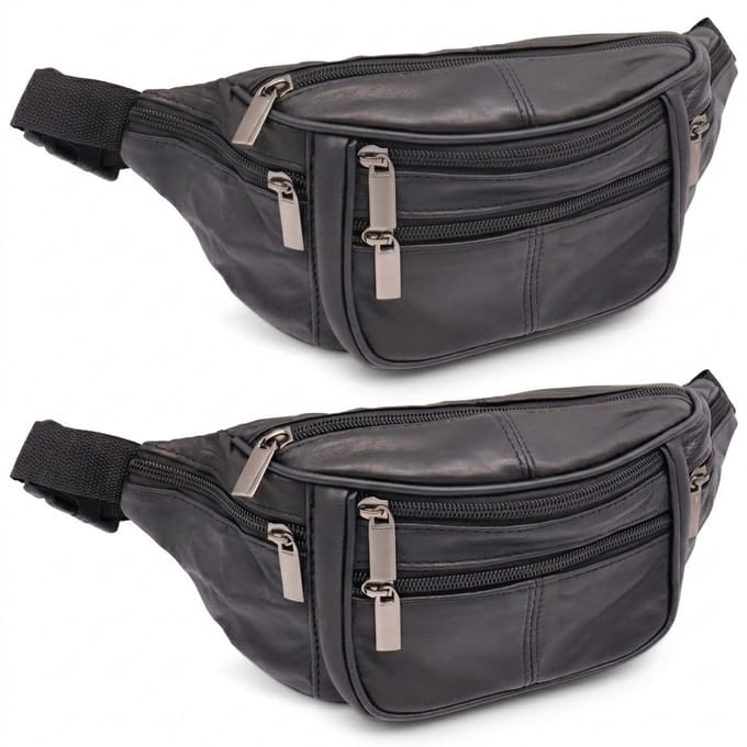 Safekeepers Heuptas Leer - Heuptasje Dames Heren - Buideltas - Fanny Pack - 2 Stuks