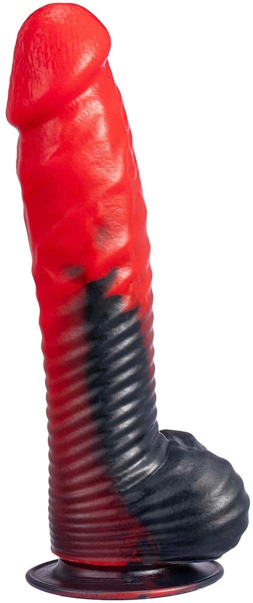 SILEXD - Devil Dildo - Vloeibare Siliconen - 20.3 x 4.4 cm - Rood/Zwart