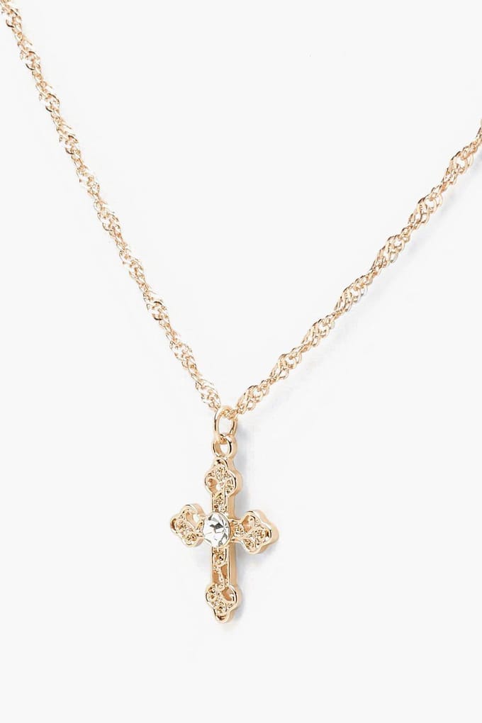 boohoo Dames Delicaat Kruis Choker Ketting | Goud