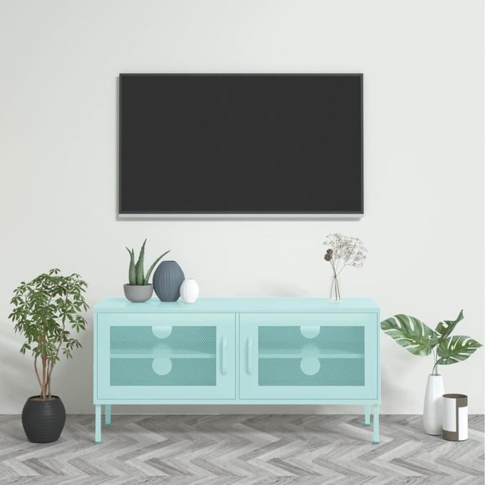 vidaXL - Tv-meubel - 105x35x50 - cm - staal - mintkleurig