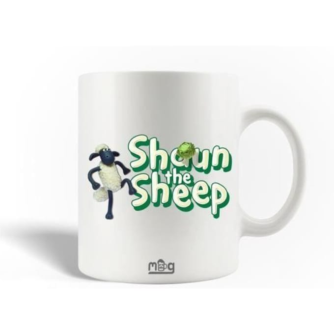Mug en Céramique - Shaun le Mouton - 30cl - Blanc - Compatible Lave-Vaisselle - Rond