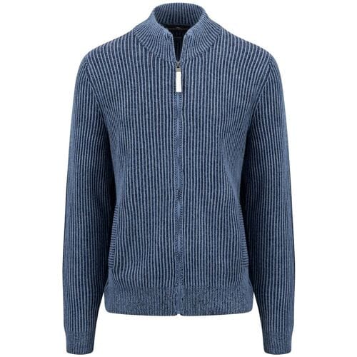Fynch-Hatton Vest Cardigan Zip Merino Cashmere Plated Structure Cloud Blue / male