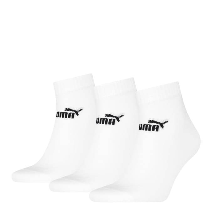 Puma Kwart enkelsokken voor volwassenen (pak van 3) (Wit)