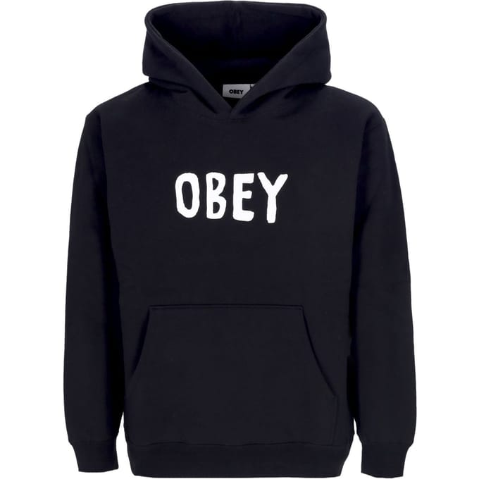 Og Type Premium fleece zwarte herenhoodie met extra capuchon