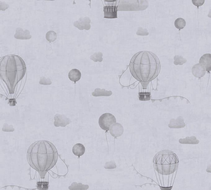 LUCHTBALLONNEN BEHANG | Wolken - Grijs - A.S. Création Lilly & Luis